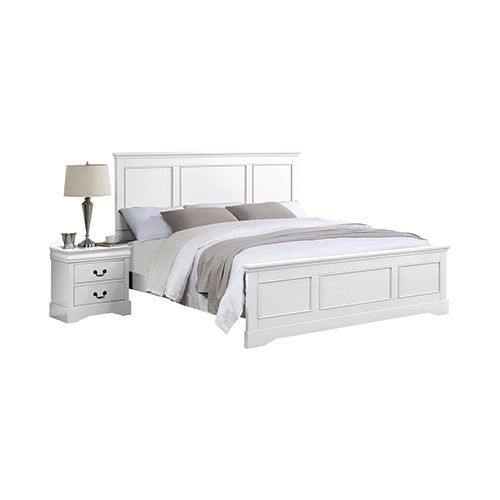 4 Pcs Bedroom Suite Solid MDF Queen White