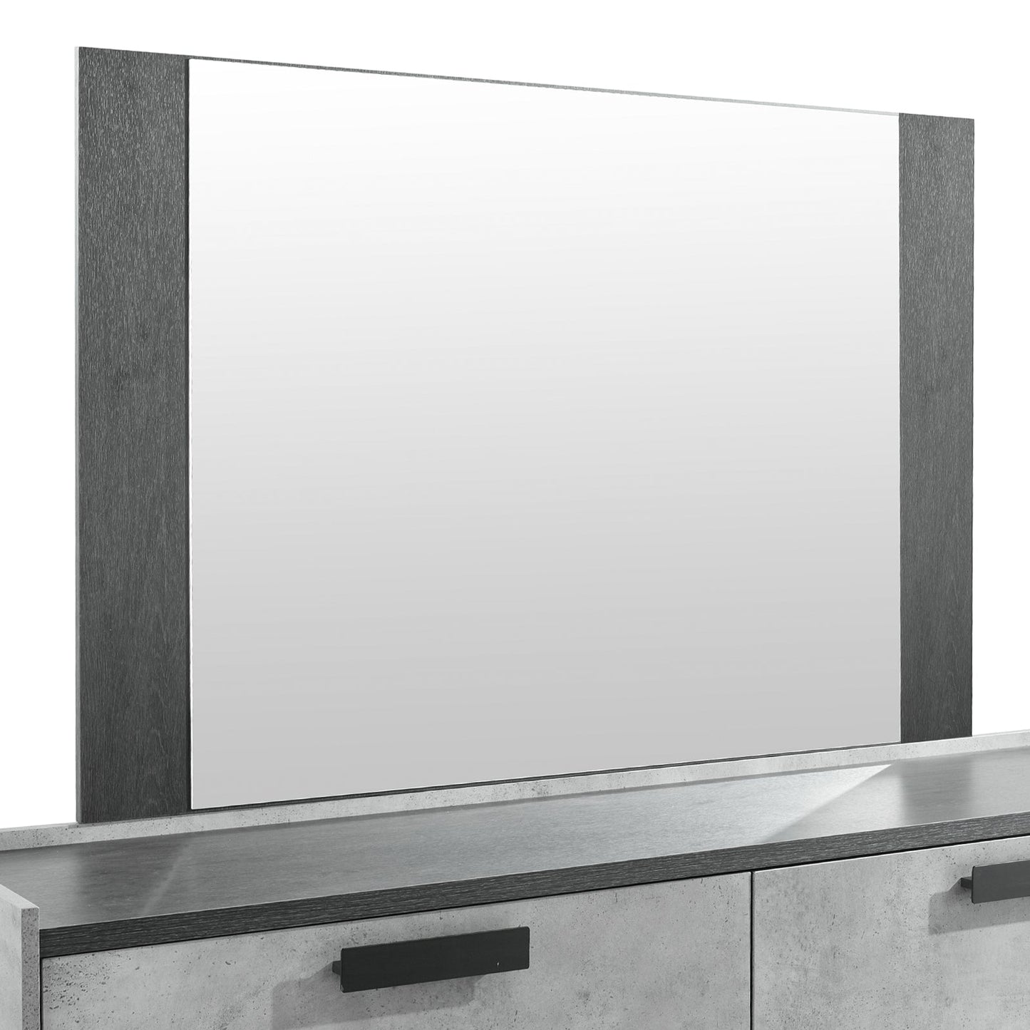 Tallboy with 5 Storage Drawers MDF Combination of Black & Cement Colour