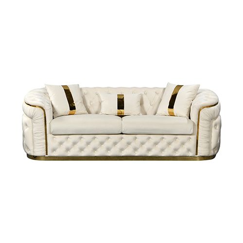 3+2 Seater Sofa Set Beige Velvet Fabric