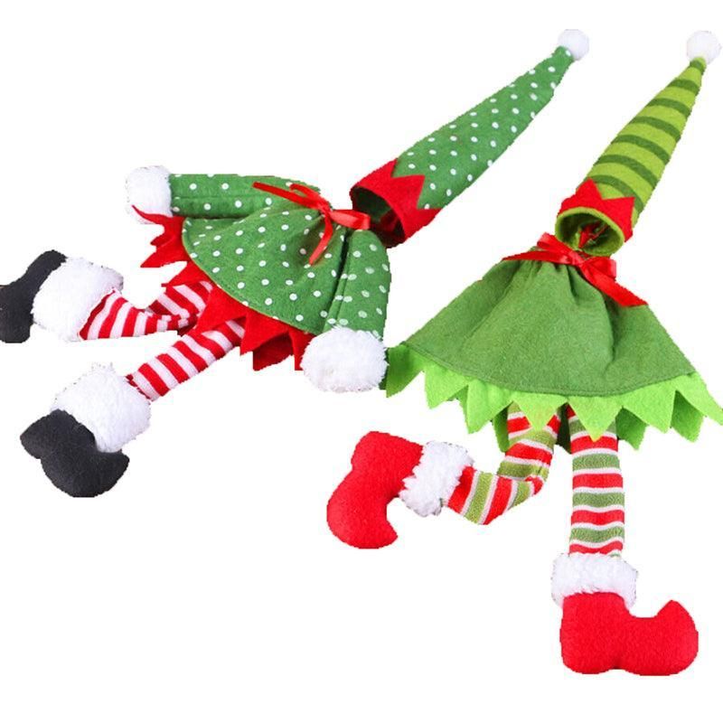 4X Christmas Bottle Covers Gift Holder Bags Red Wine Clothes Dot Decoration Bag