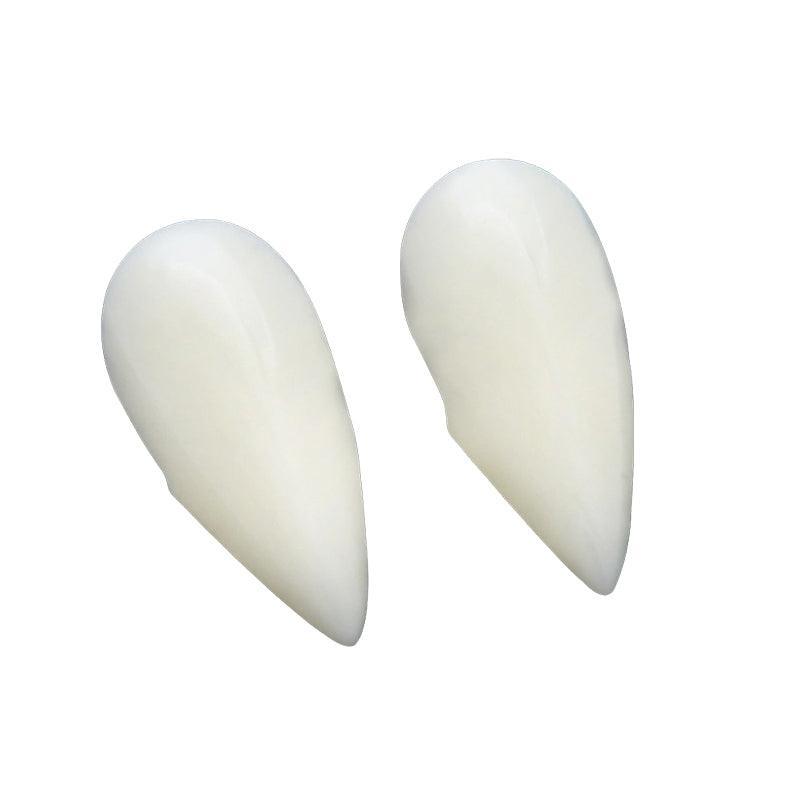 Cosplay Vampire Fangs Fake Teeth for Halloween Costume Party Dress Up 2PCS Prop Set - 19mm-1Piar