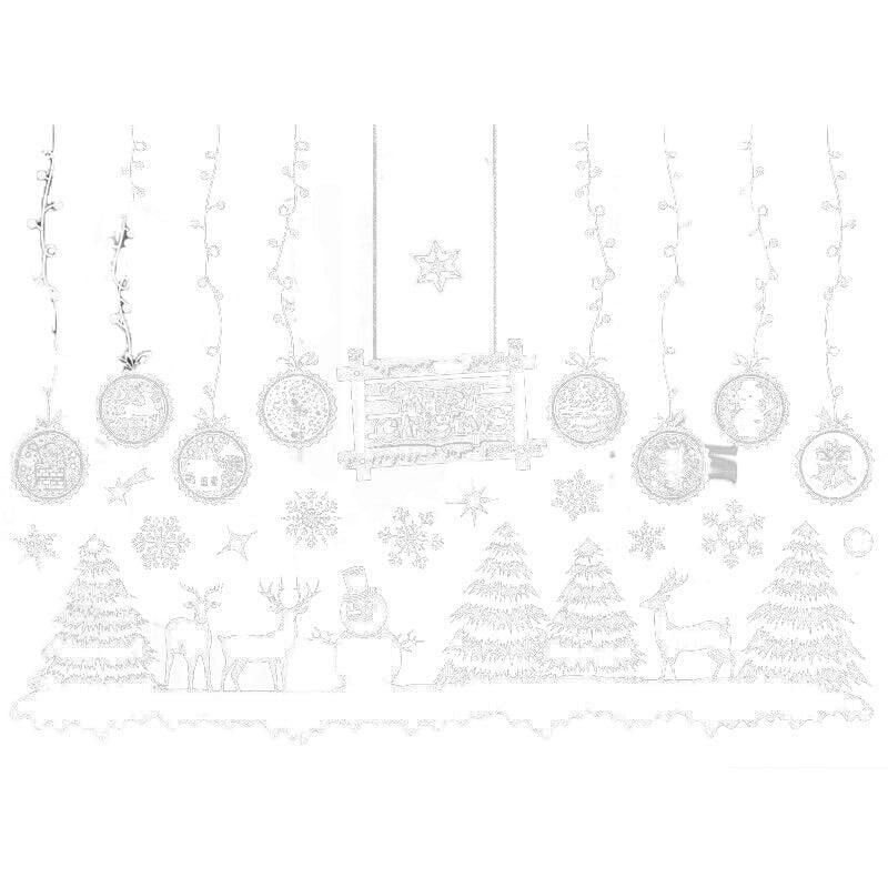 Christmas Window Glass Sticker Decal Mural Home Decoration Wall Stickers - White813
