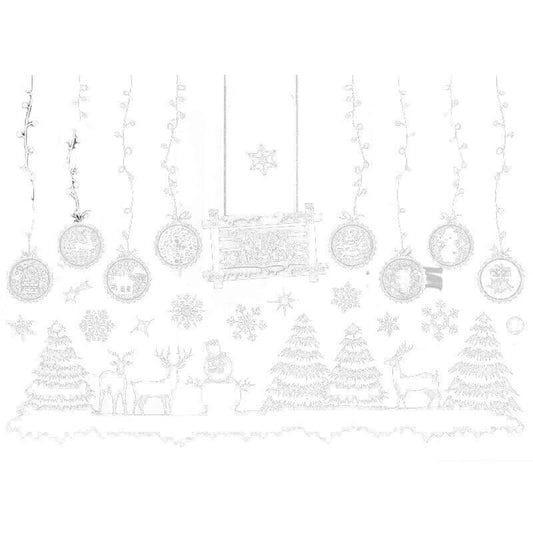Christmas Window Glass Sticker Decal Mural Home Decoration Wall Stickers - White813