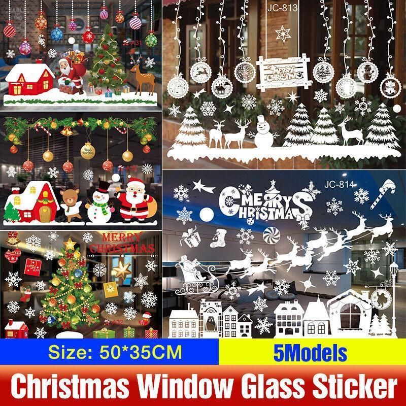 Christmas Window Glass Sticker Decal Mural Home Decoration Wall Stickers - White813