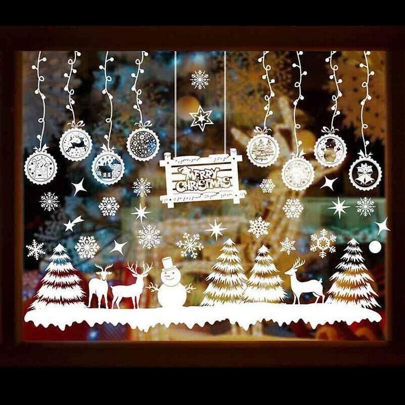 Christmas Window Glass Sticker Decal Mural Home Decoration Wall Stickers - White813