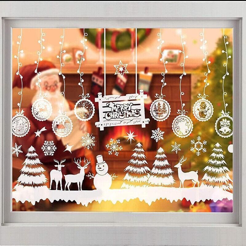Christmas Window Glass Sticker Decal Mural Home Decoration Wall Stickers - White813