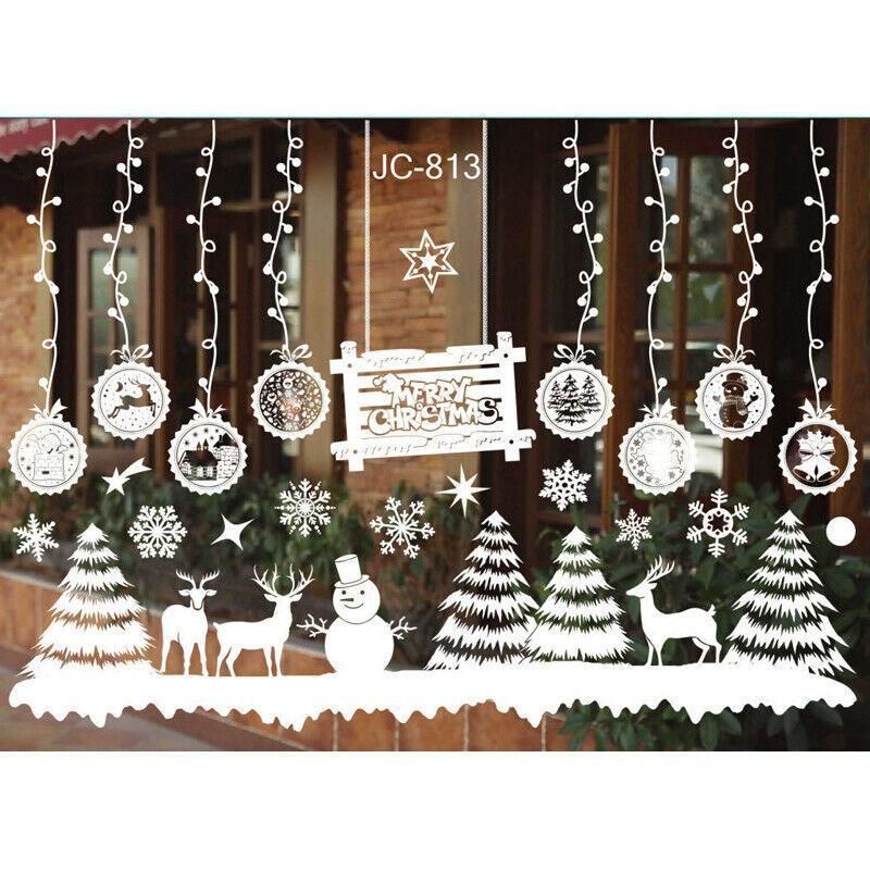 Christmas Window Glass Sticker Decal Mural Home Decoration Wall Stickers - White813