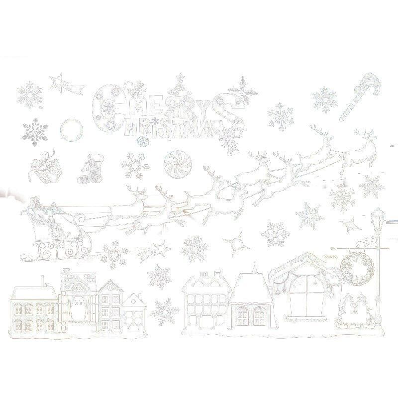 Christmas Window Glass Sticker Decal Mural Home Decoration Wall Stickers - White814