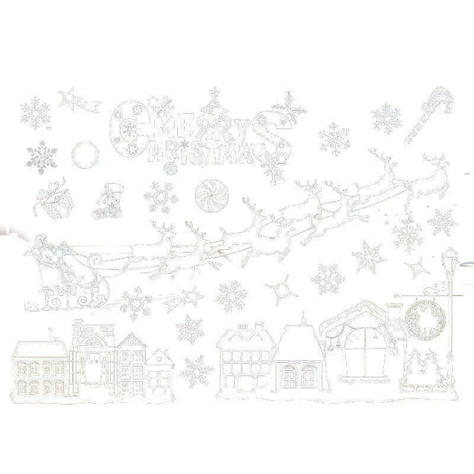 Christmas Window Glass Sticker Decal Mural Home Decoration Wall Stickers - White814