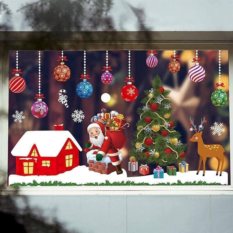 Christmas Window Glass Sticker Decal Mural Home Decoration Wall Stickers - White814
