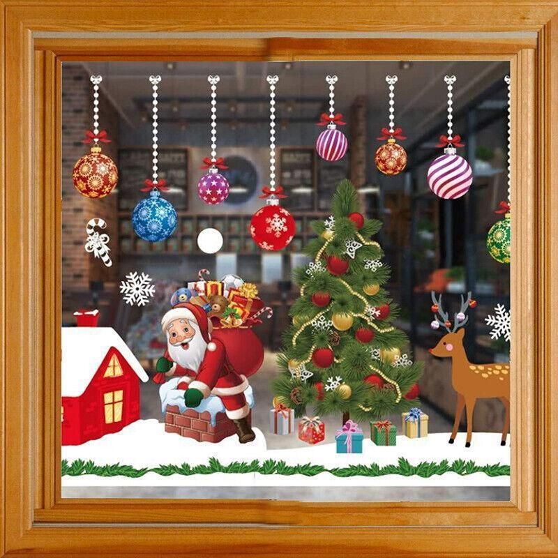 Christmas Window Glass Sticker Decal Mural Home Decoration Wall Stickers - White814