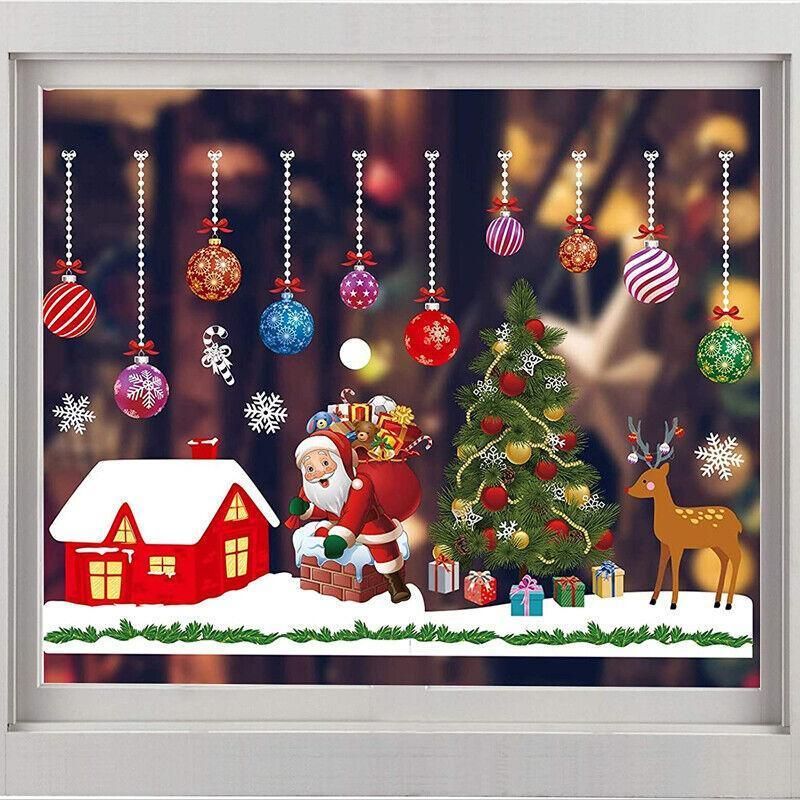 Christmas Window Glass Sticker Decal Mural Home Decoration Wall Stickers - White814