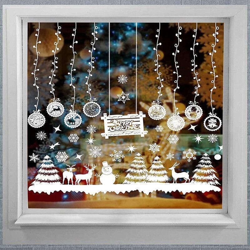 Christmas Window Glass Sticker Decal Mural Home Decoration Wall Stickers - White814