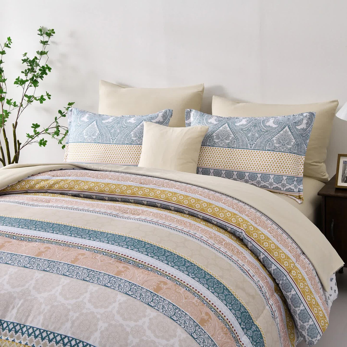 Luxe Loft Boho Quilted Comforter & Shams – Trending 3‑Piece Set