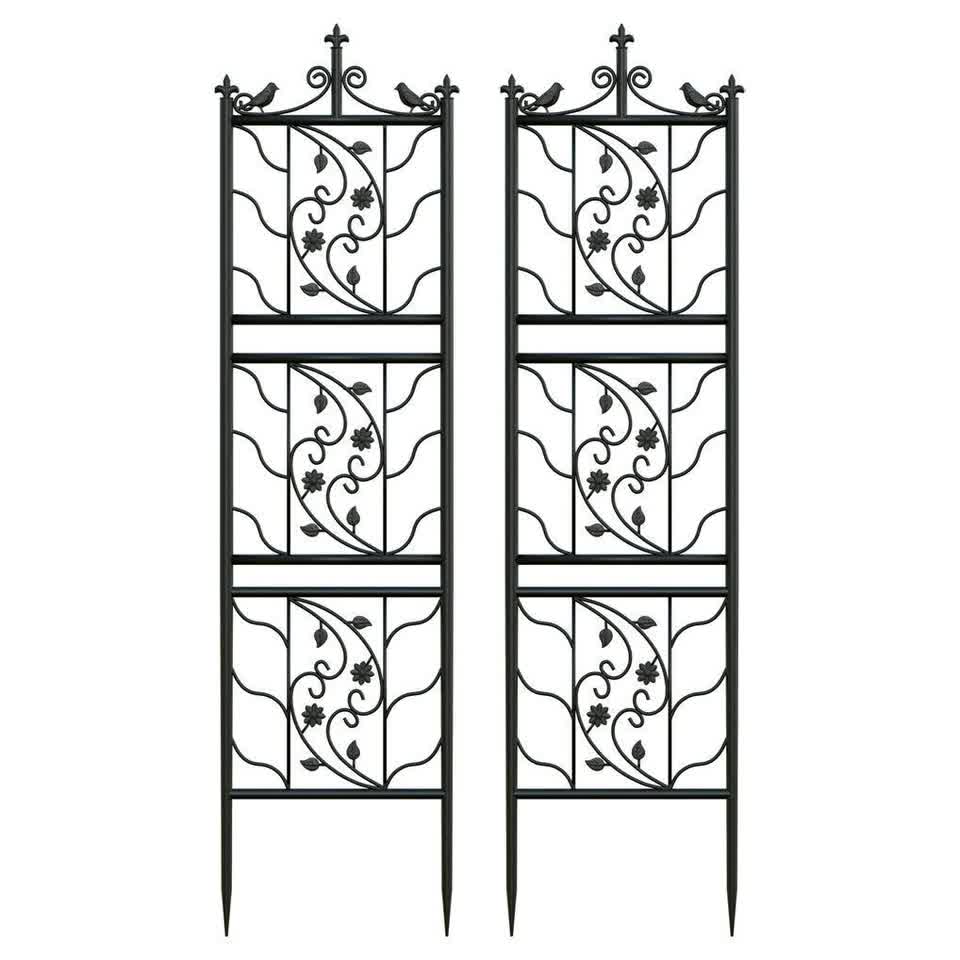 2pcs Metal Garden Trellis Fence for Climbing Plants and Rose Support