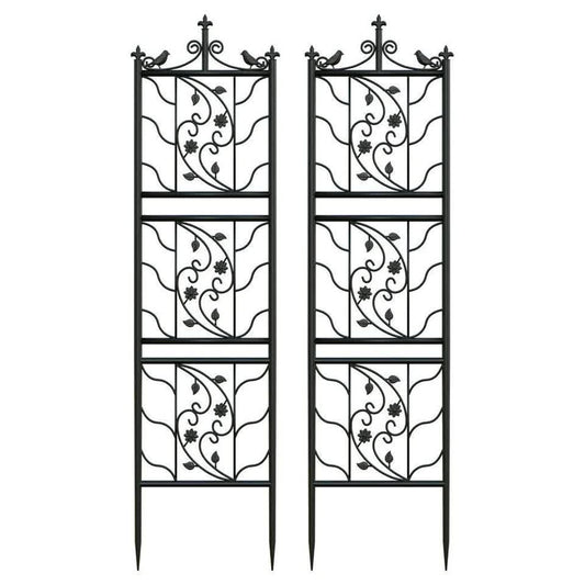 2pcs Metal Garden Trellis Fence for Climbing Plants and Rose Support