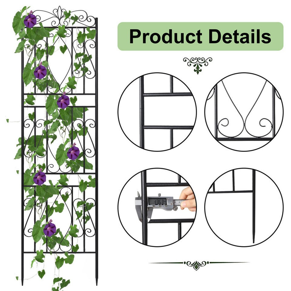 2 Pcs Large Metal Garden Trellis for Outdoor Yard & Patio