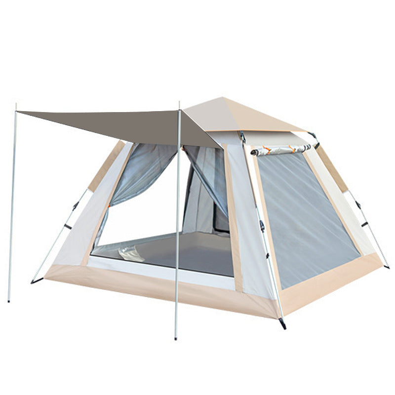 Camping Tent with Awning | Waterproof Family Tent with Carry Bag and Accessories 210*210*135cm Cloudy Gray