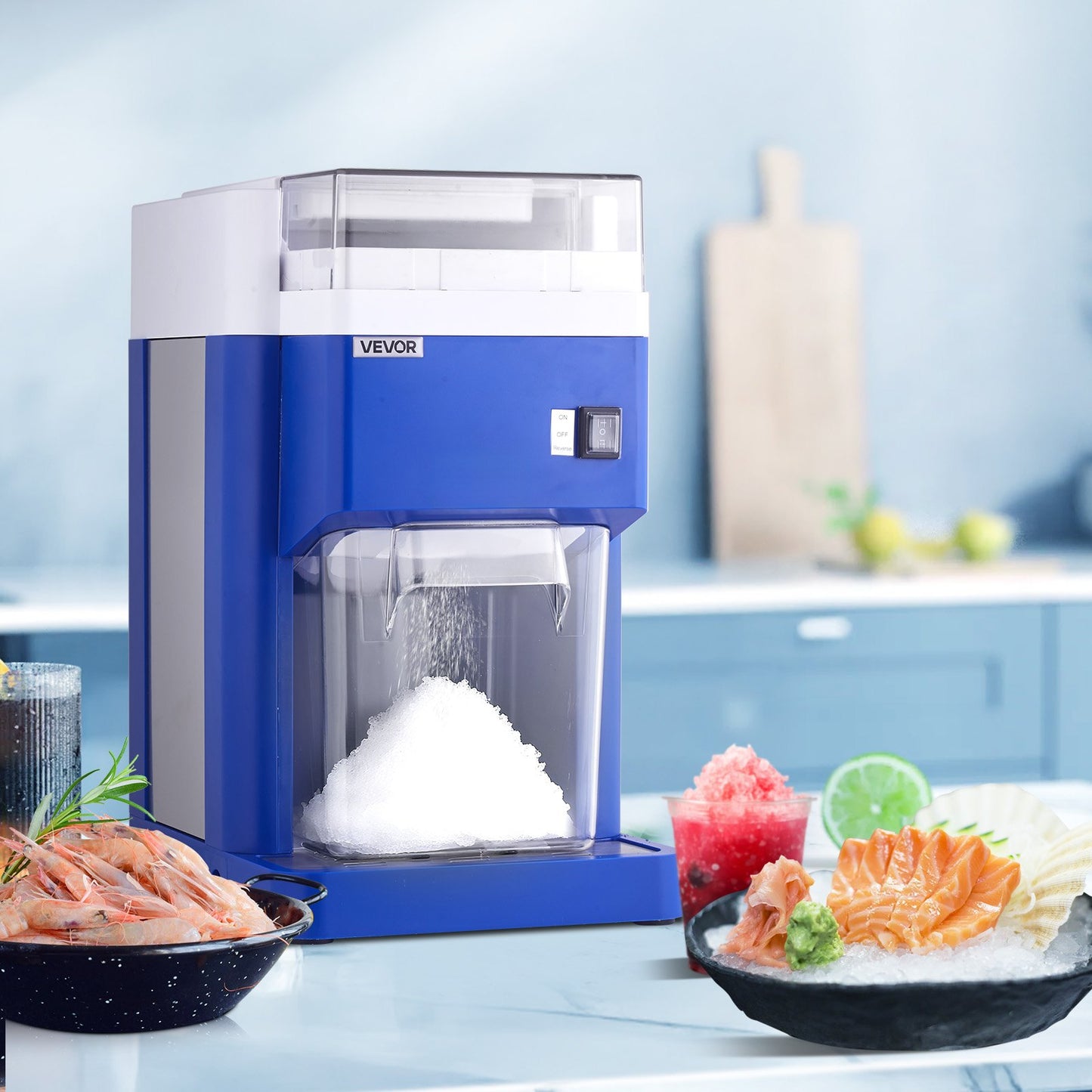 Commercial Ice Shaver Machine, 1.91QT /1.8L Large Electric Snow Cone Machine
