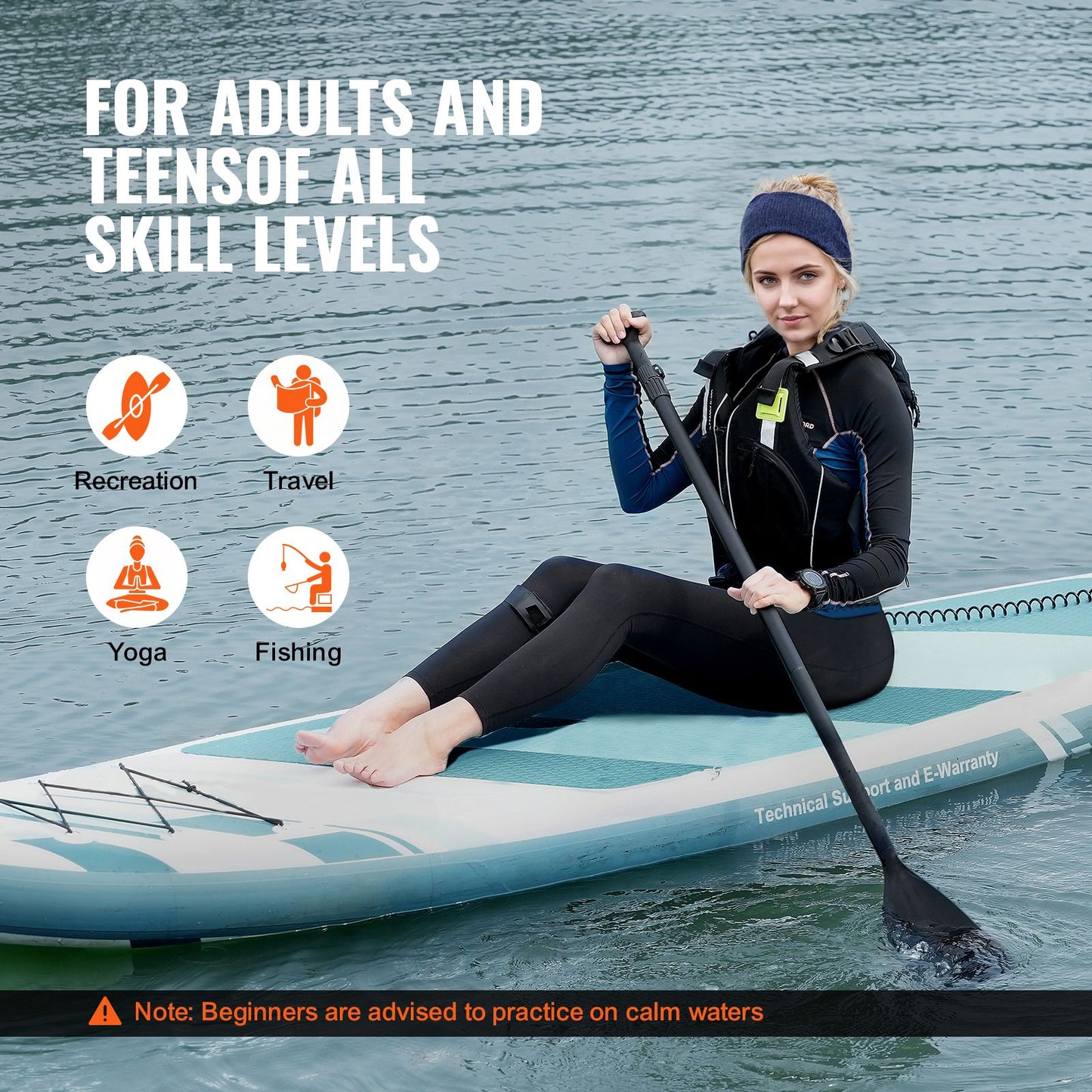 Inflatable Stand Up Paddle Board, 152 mm Wide SUP Paddleboard, with Board Accessories, Pump, Paddle, Fin, Phone Bag, Backpack, Ankle Leash, Repair Kit, Non-slip Deck for Youth & Adults