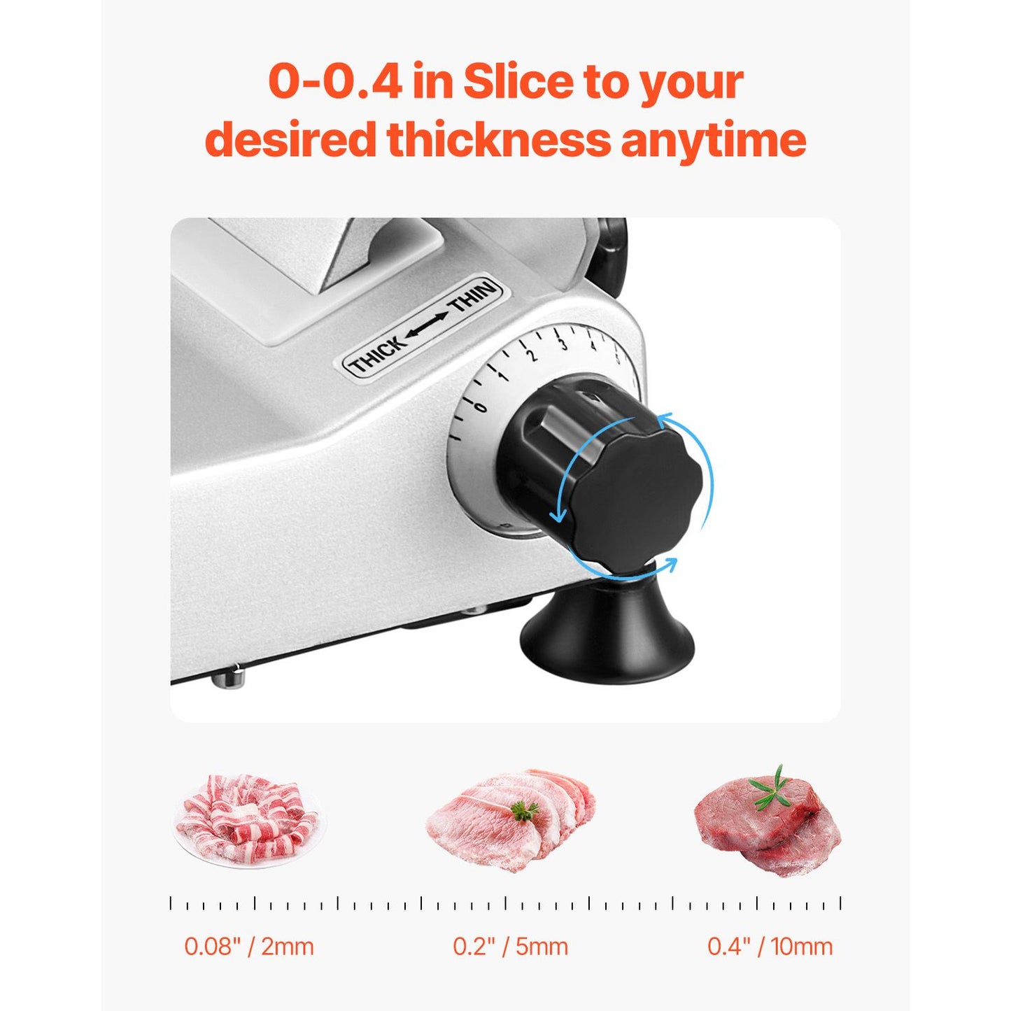 Fleischschneider 180W 250 mm Elektrische Aufschnittmaschine für Fleisch, Brot und Käse