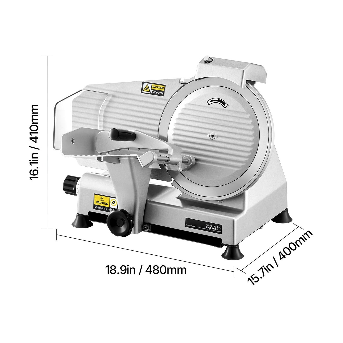 Fleischschneider 180W 250 mm Elektrische Aufschnittmaschine für Fleisch, Brot und Käse