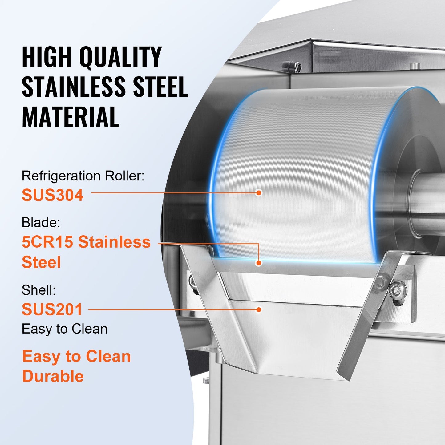 Commercial Snowflake Ice Machine, 375LBS/24H Snowflake Ice Maker, Stainless Steel Ice Shaver Machine, Electric Snow Cone Maker, Air Cooling System for Rapid Heat Dissipation, for Bakery, Cafe