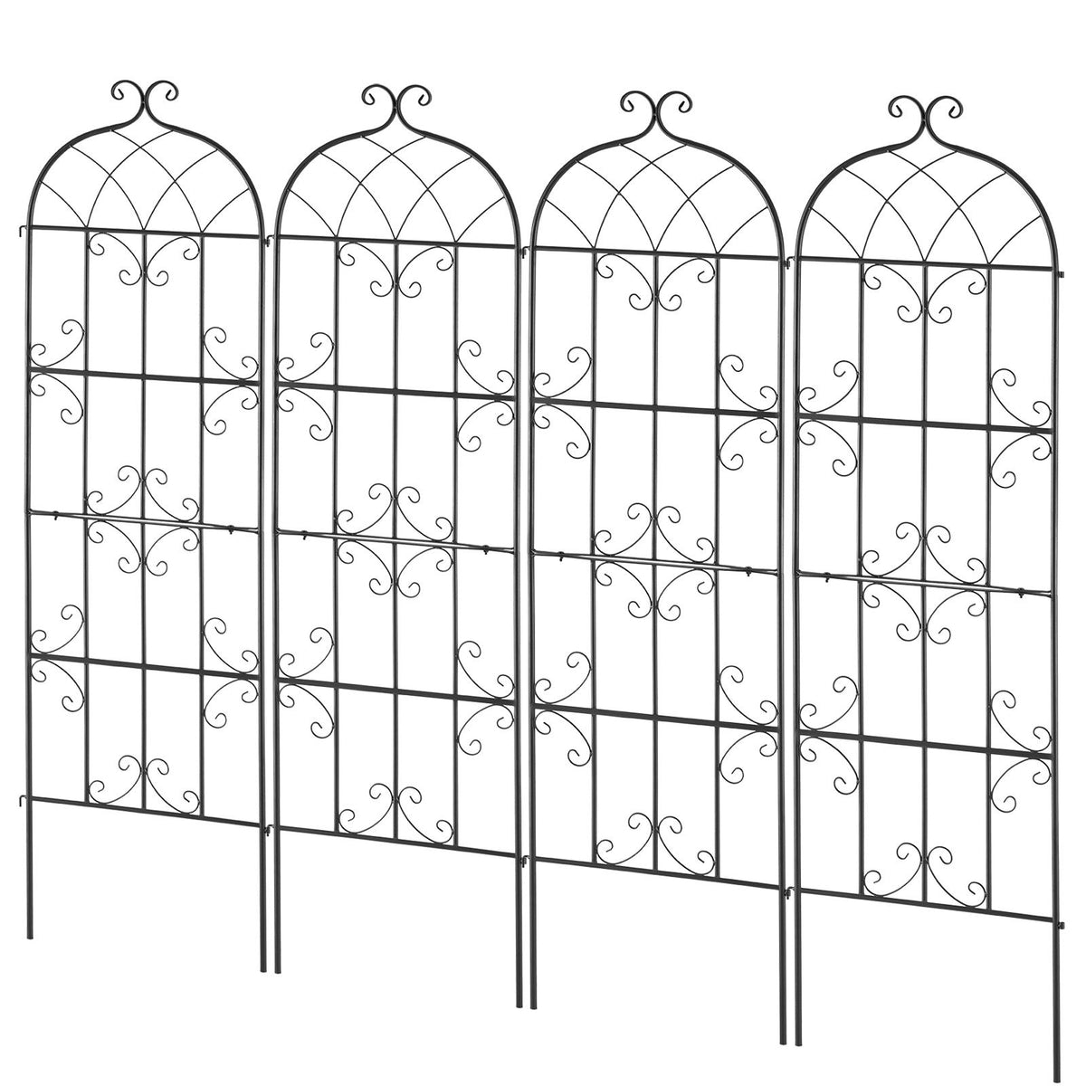 4 Packs Metal Garden Trellis for Climbing Plant Support 71x20 in Rustproof