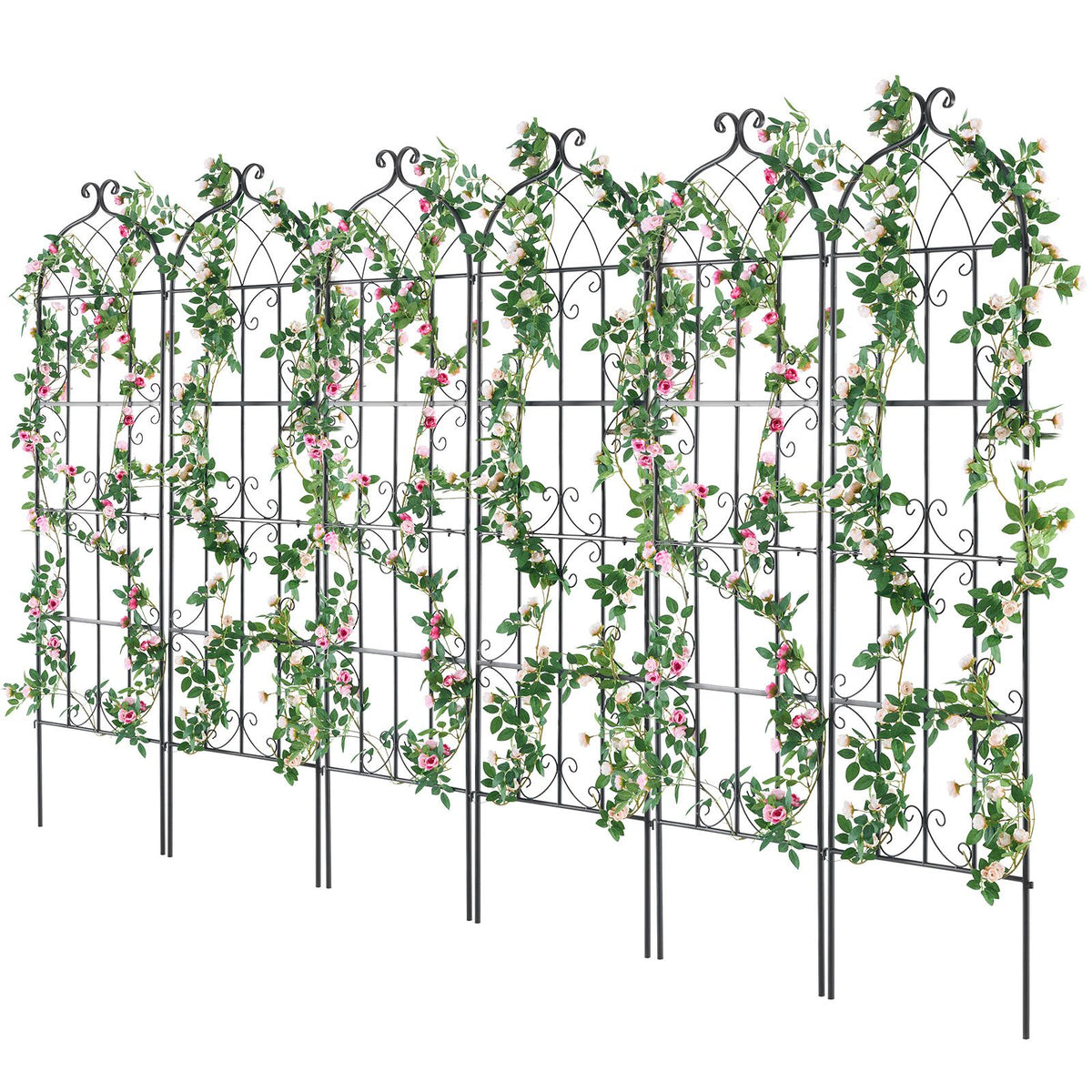 4 Packs Metal Garden Trellis for Climbing Plant Support 71x20 in Rustproof