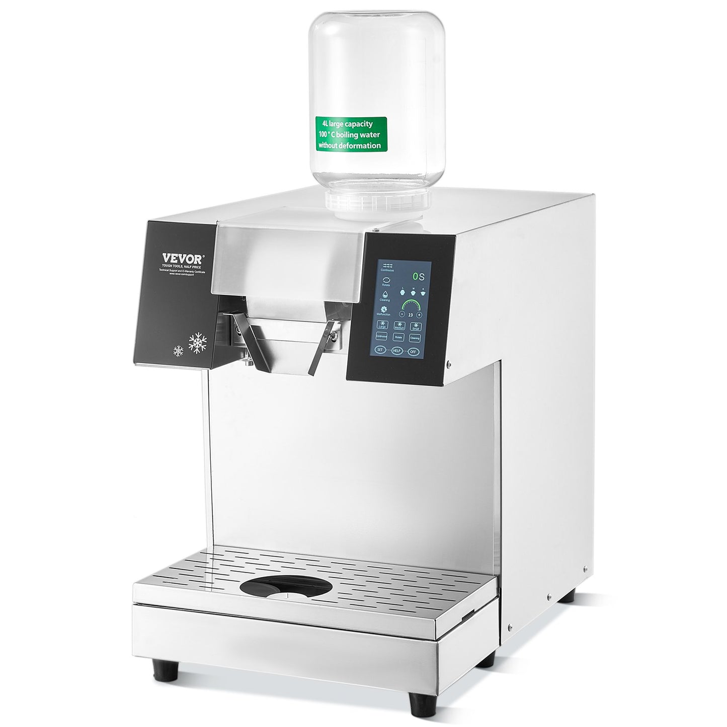 Commercial Snowflake Ice Machine, 397LBS/24H Snowflake Ice Maker, Stainless Steel Ice Shaver Machine, Electric Snow Cone Maker, Liquid Cooling System for Rapid Heat Dissipation, Ice Cream