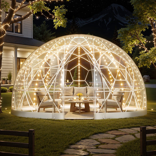 Garden Dome Tent, 3.6 x 2.2 m Outdoor Clear Bubble Tent for 4-7 Person