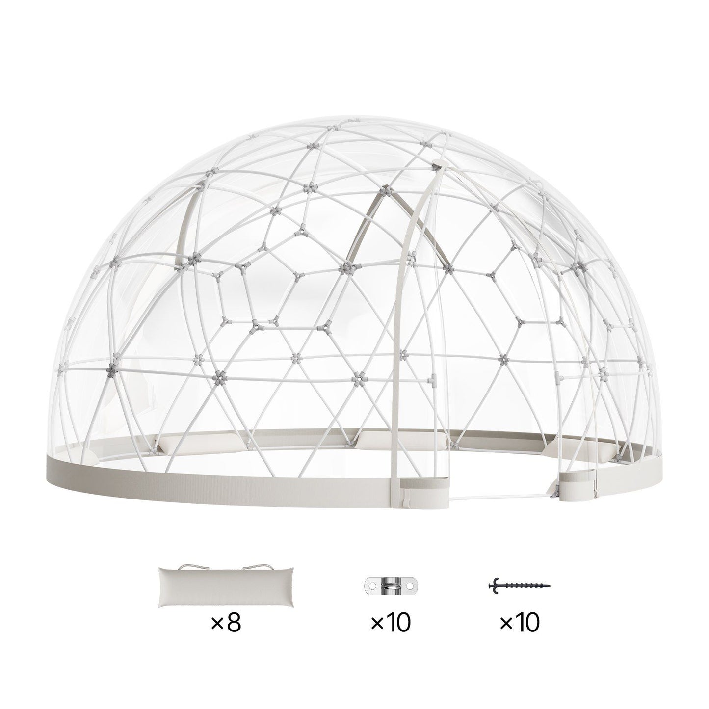 Garden Dome Tent, 3.6 x 2.2 m Outdoor Clear Bubble Tent for 4-7 Person