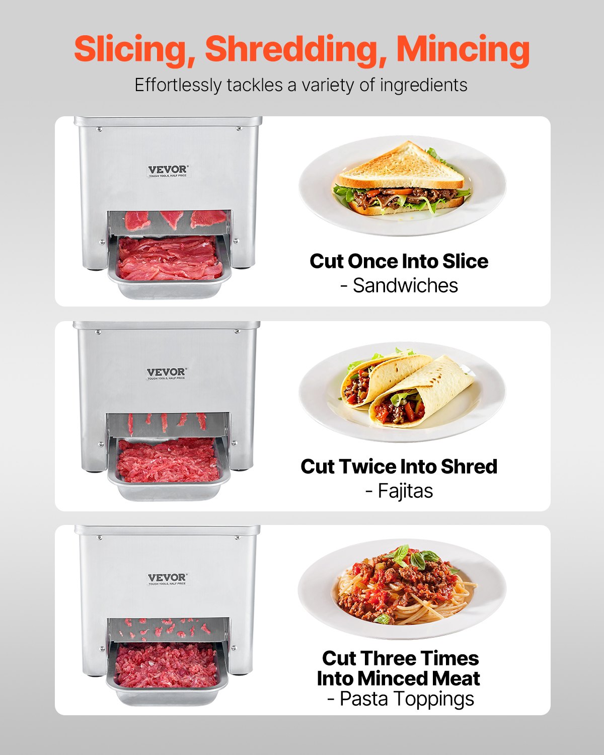 Electric Meat Cutter Machine 550W Commercial Meat Slicer Cutting Machine