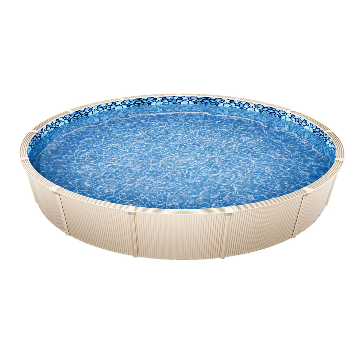 Pool Liner, 33ft Round Pool Liner, Uinbead Style, Durable Vinyl Pool Liner, Standard Gauge, 52in Wall Height, Pool Liner Replacement for Steel Sided Above-Ground Swimming Pools