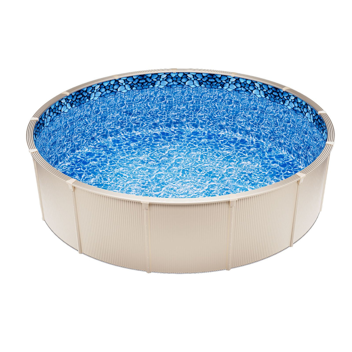 Pool Liner, 33ft Round Pool Liner, Uinbead Style, Durable Vinyl Pool Liner, Standard Gauge, 52in Wall Height, Pool Liner Replacement for Steel Sided Above-Ground Swimming Pools