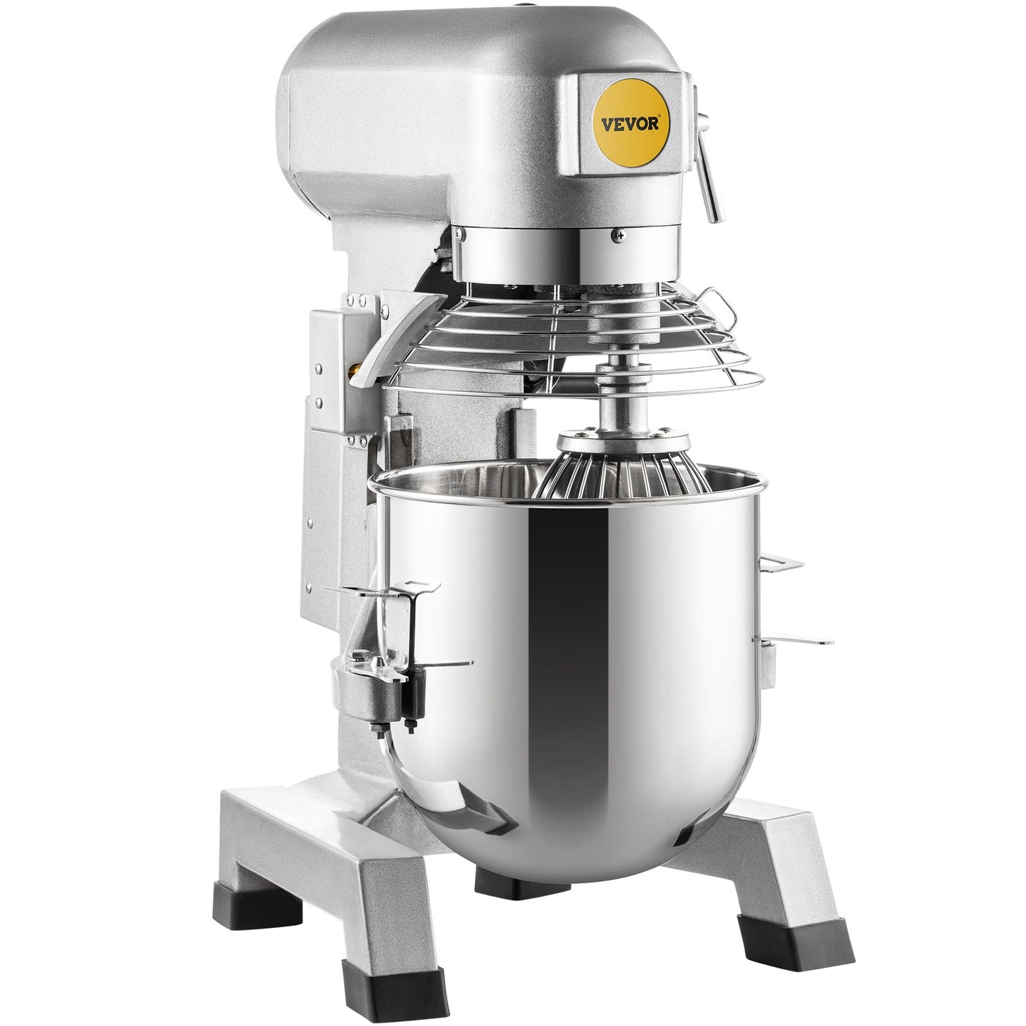 Professional Kitchen Mixer, 10Qt Capacity with Timer, 450W Stainless Steel Bowl Durable Electric Mixer for Commercial Use, 3 Speed Options 113/184/341 RPM, Includes Dough Hook & Whisk