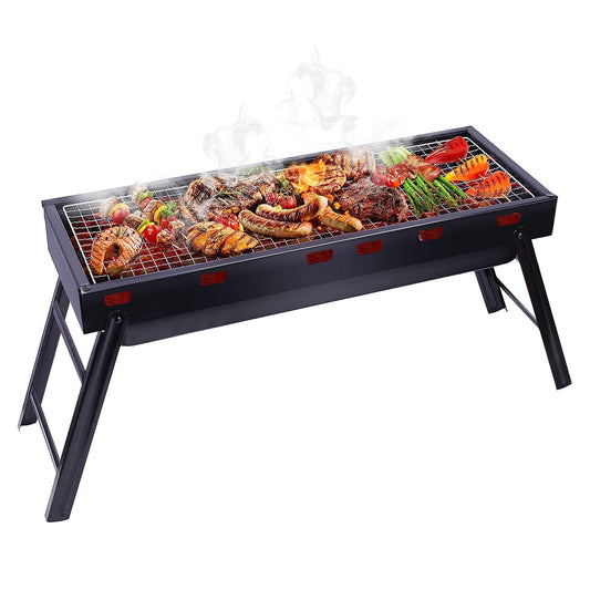 Charcoal BBQ Grill Folding Portable Camping Barbecue Grill Lightweight for Outdoor  60x22x37cm