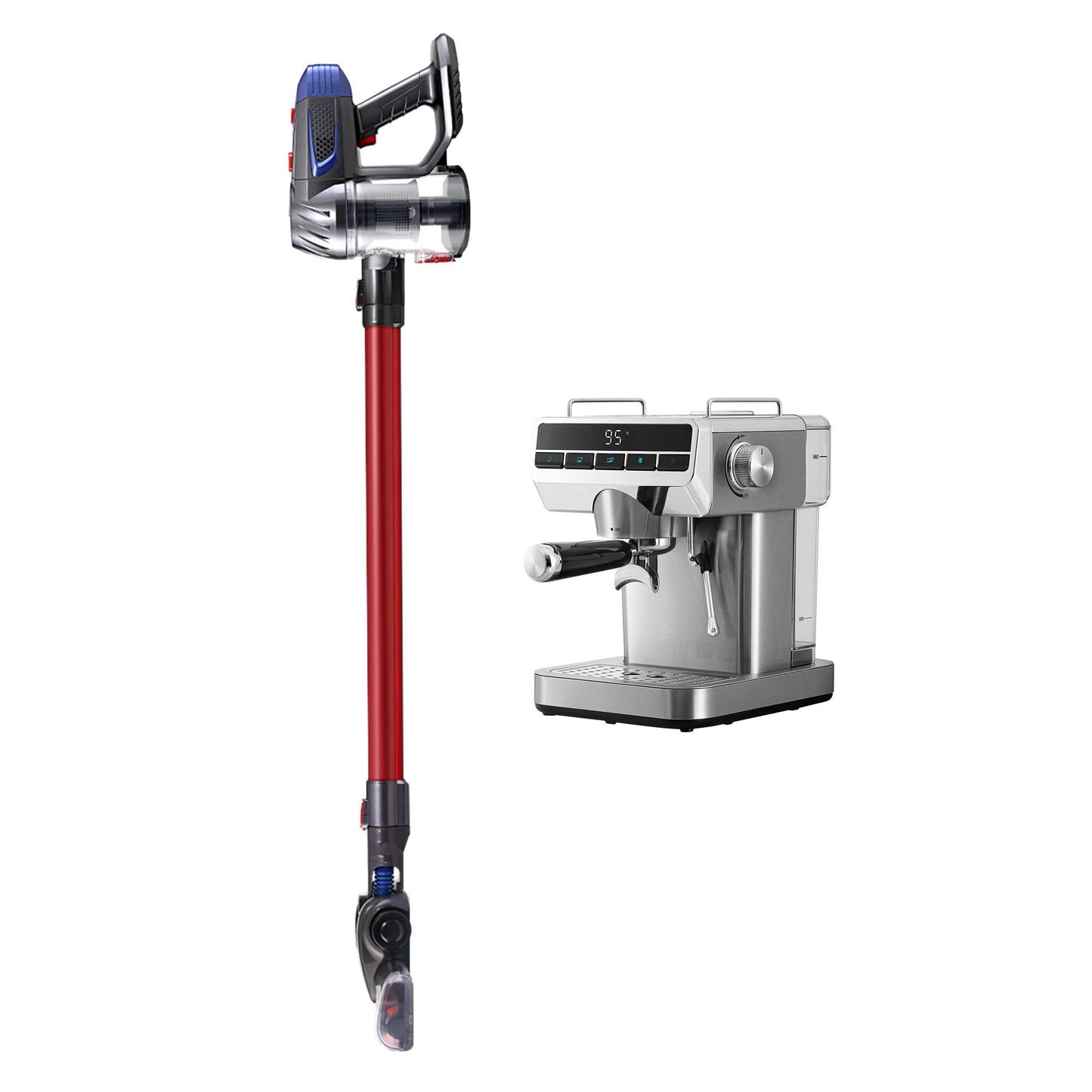 Devanti K7 Cordless Stick Vacuum Cleaner plus Coffee Maker Machine Espresso