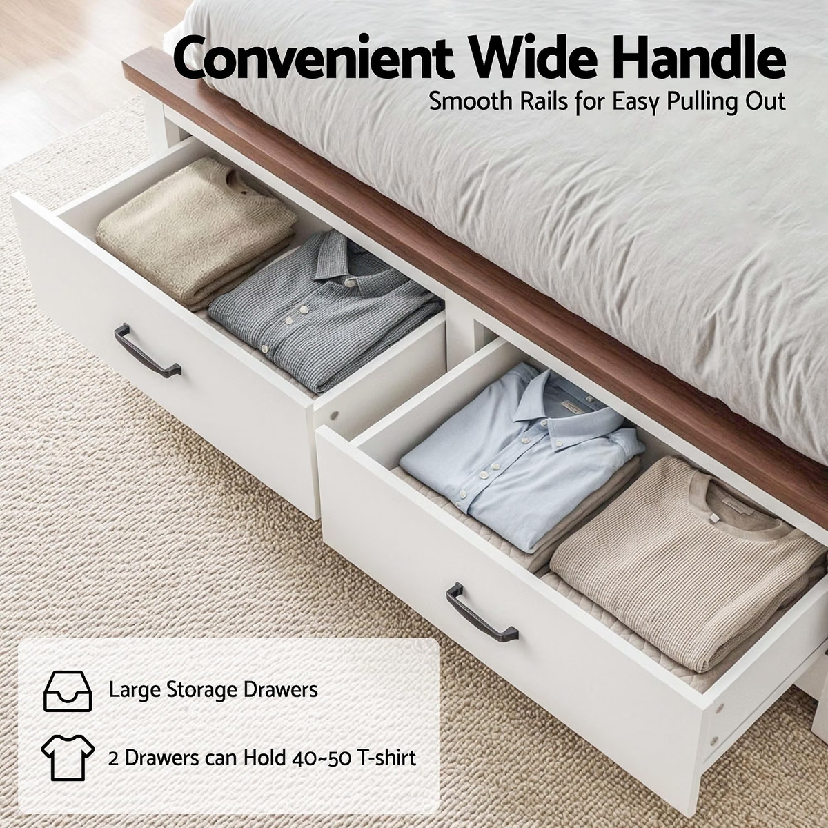 Artiss Double Wooden Bed Frame and 2 Bedside Table Bedroom Furniture Set