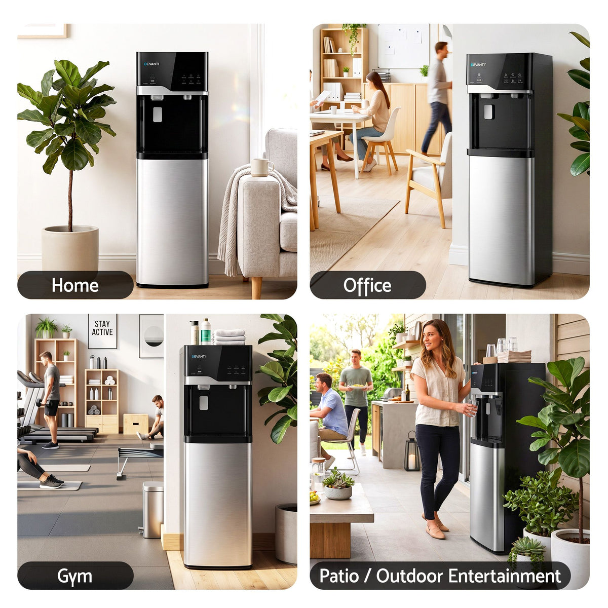 Devanti Bottom Loading Water Cooler Dispenser with Ice Maker