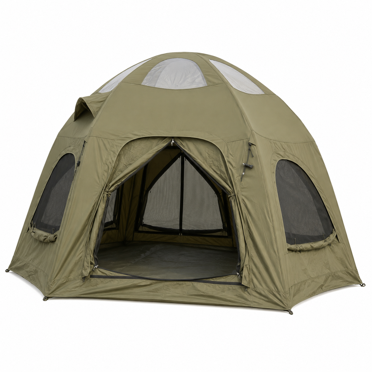 Weisshorn 4 Person Inflatable Camping Tent TC Canvas Sun Shade Rain-Ready