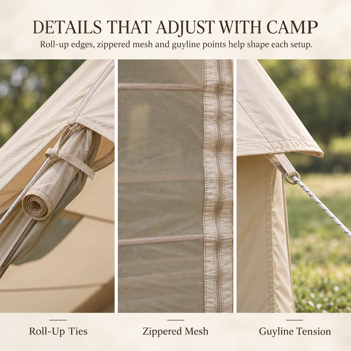 Weisshorn Inflatable A-Frame Camping Tent Large Outdoor Glamping Beige