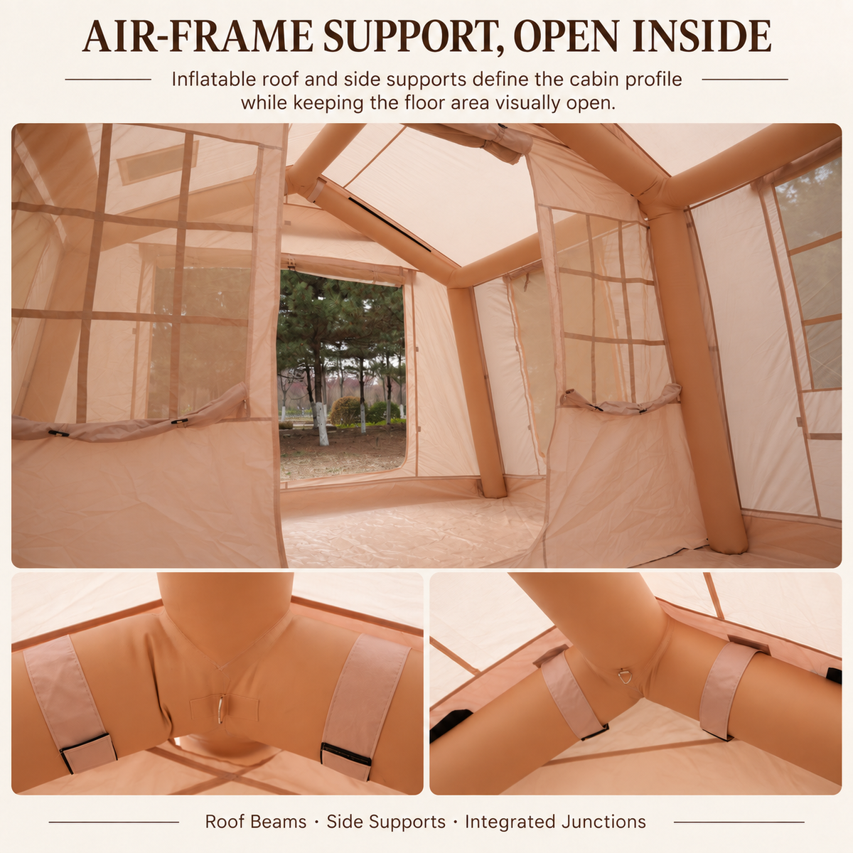 Weisshorn Inflatable Cabin Tent 300x400cm Side Awning Roof Skylight