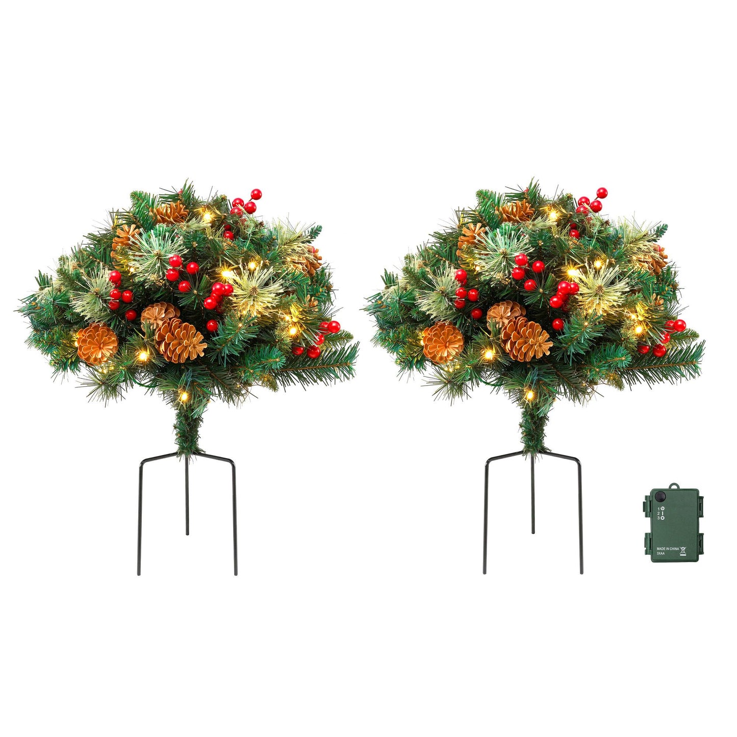 Jingle Jollys 2er Pack 45 cm beleuchteter künstlicher Weihnachtsbaum für den Gehweg Weihnachtsbaum