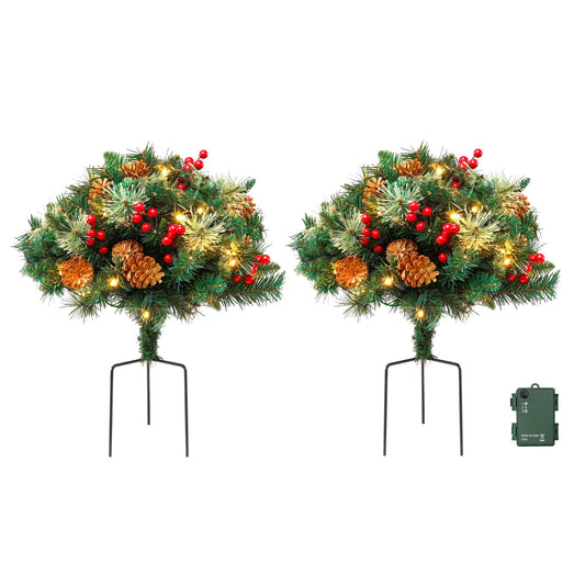 Jingle Jollys 2er Pack 45 cm beleuchteter künstlicher Weihnachtsbaum für den Gehweg Weihnachtsbaum