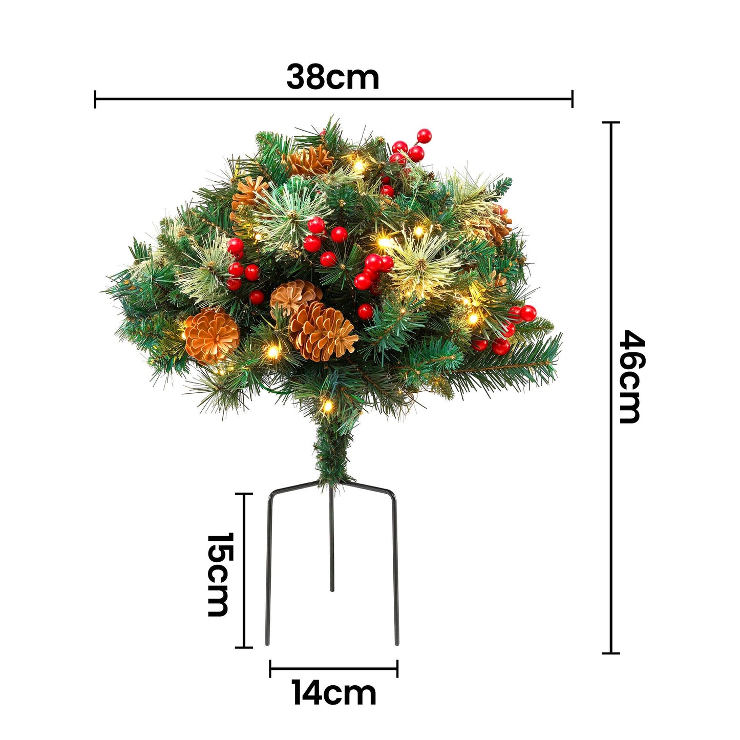 Jingle Jollys 2er Pack 45 cm beleuchteter künstlicher Weihnachtsbaum für den Gehweg Weihnachtsbaum