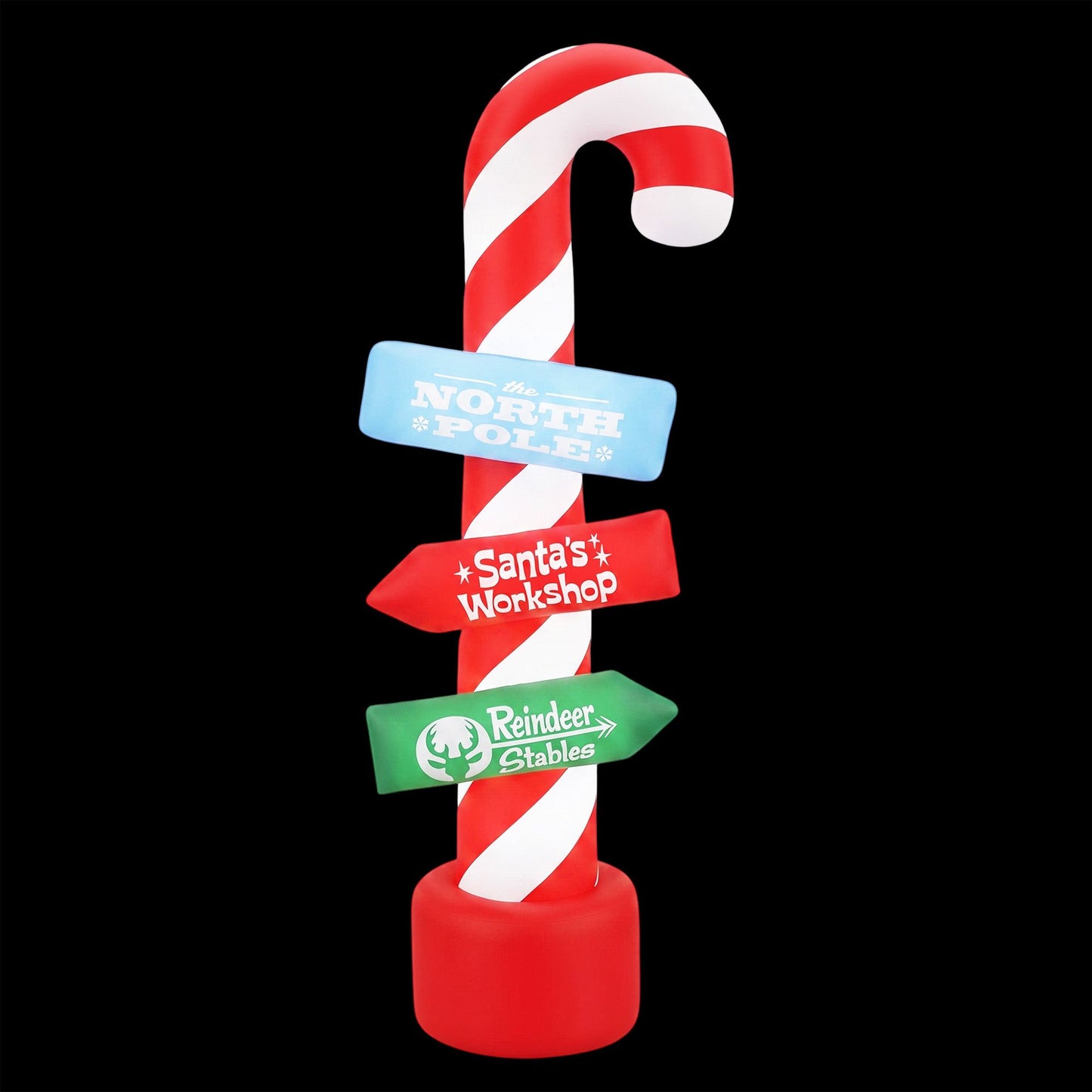 Jingle Jollys Christmas Inflatable Candy Pole 2.4M Illuminated Decorations