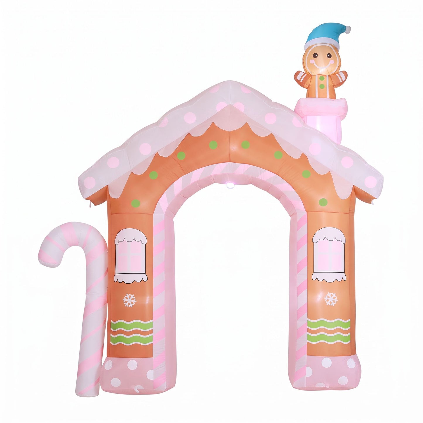 Jingle Jollys Christmas Inflatable Gingerbread Man Candy 3.2M Illuminated Decorations