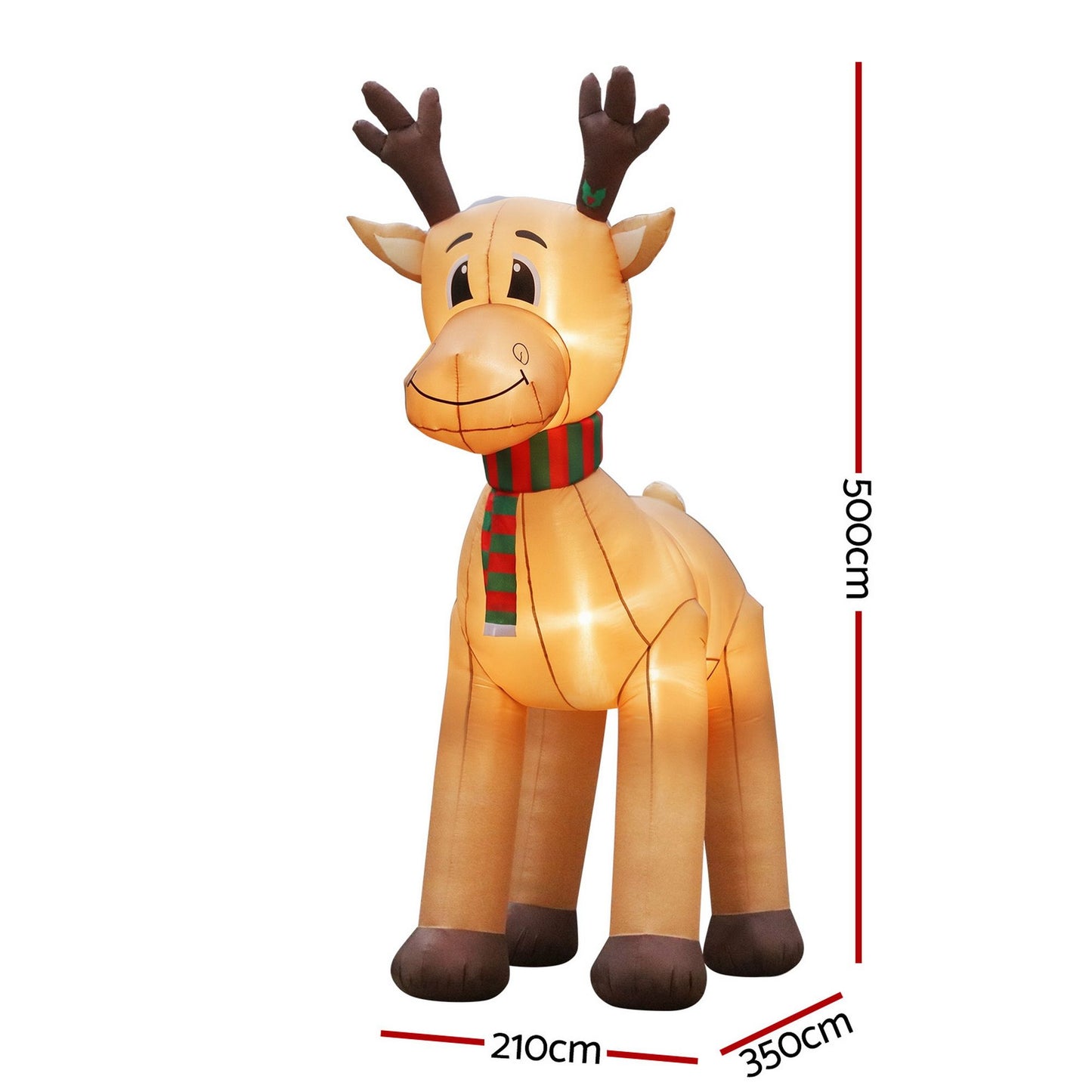 Jingle Jollys Christmas Inflatable Reindeer 5M Illuminated Decorations