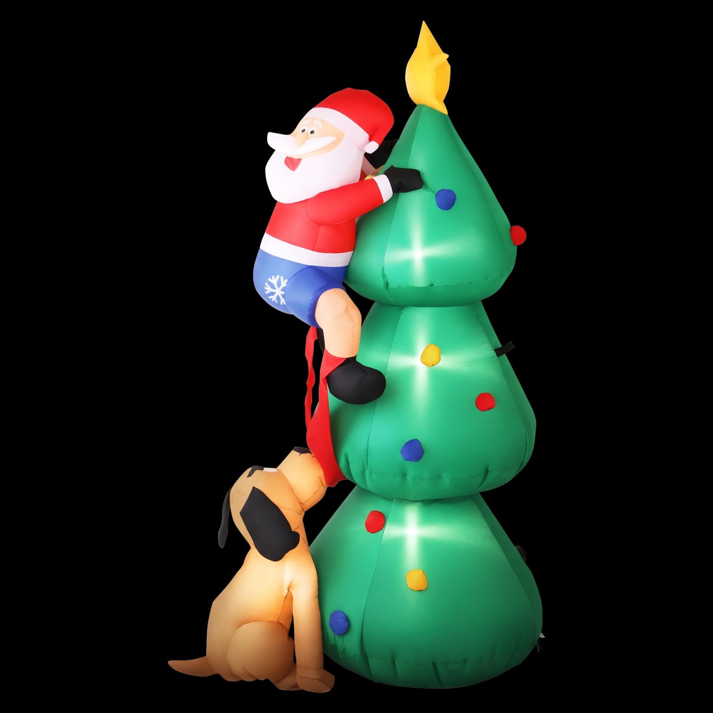 Jingle Jollys Christmas Inflatable Santa Tree 1.8M Illuminated Decorations
